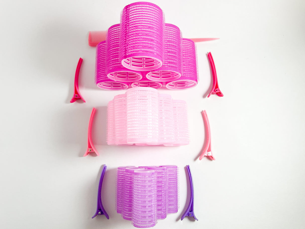 Cameo Curls Velcro Roller Set (18 Hair Rollers, Clips & Comb)