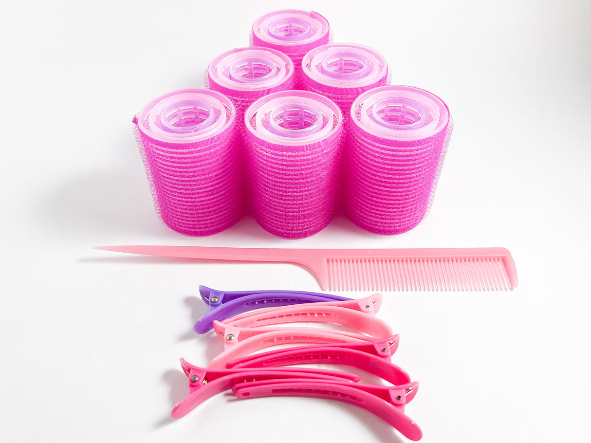 Cameo Curls Velcro Roller Set (18 Hair Rollers, Clips & Comb)